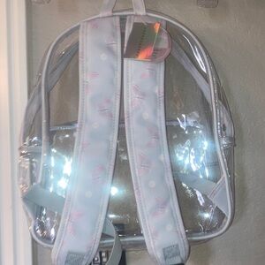 NWT Under One Sky Transparent Backpack with floral purple pink